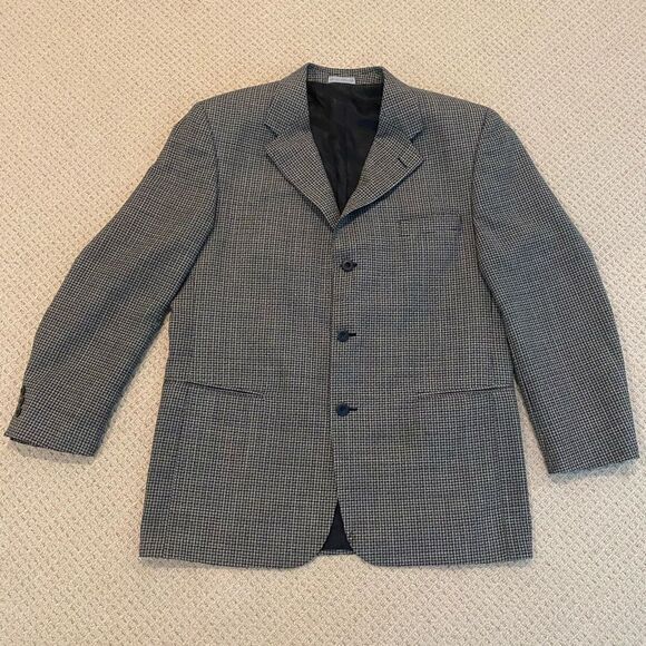 Bellisimo Men's Vintage Black/Gray Houndstooth Sports Jacket/Blazer Size 42 - Picture 1 of 15